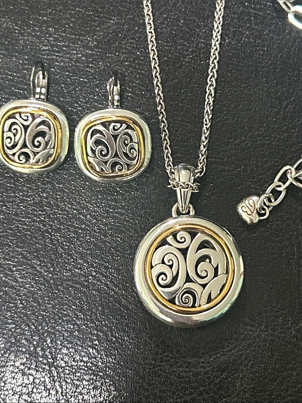 Brighton Spin Master Necklace with Matching Earrings W/ Pouch